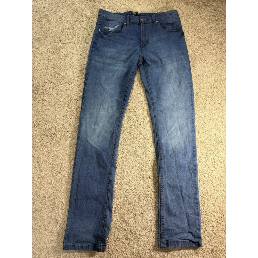 Abstract One Jeans Men 32x32 Skinny Straight Leg Mid-Rise‎ Blue Denim